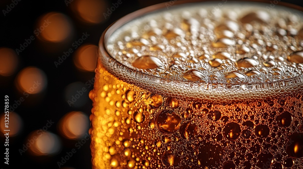Poster the beer gently spills in slow motion, creating elegant, smooth flowing patterns from foam and liqui