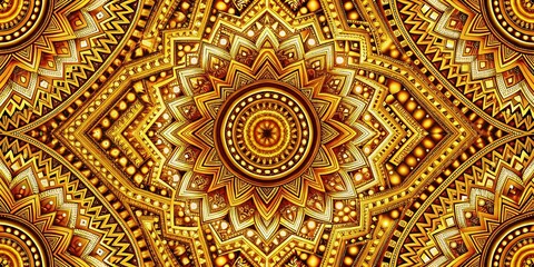 Golden Tribal Abstract Pattern: Long Exposure Ethnic African Background