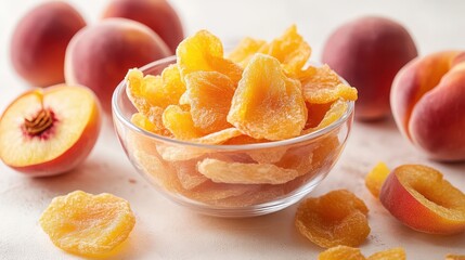Dry peach slices kitchen food dried fruit snack white background