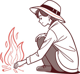 illustration of a man with a sword