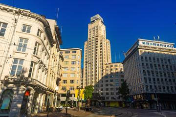 Obraz premium Boerentoren (Farmers Tower) is tall building in Antwerp, Belgium