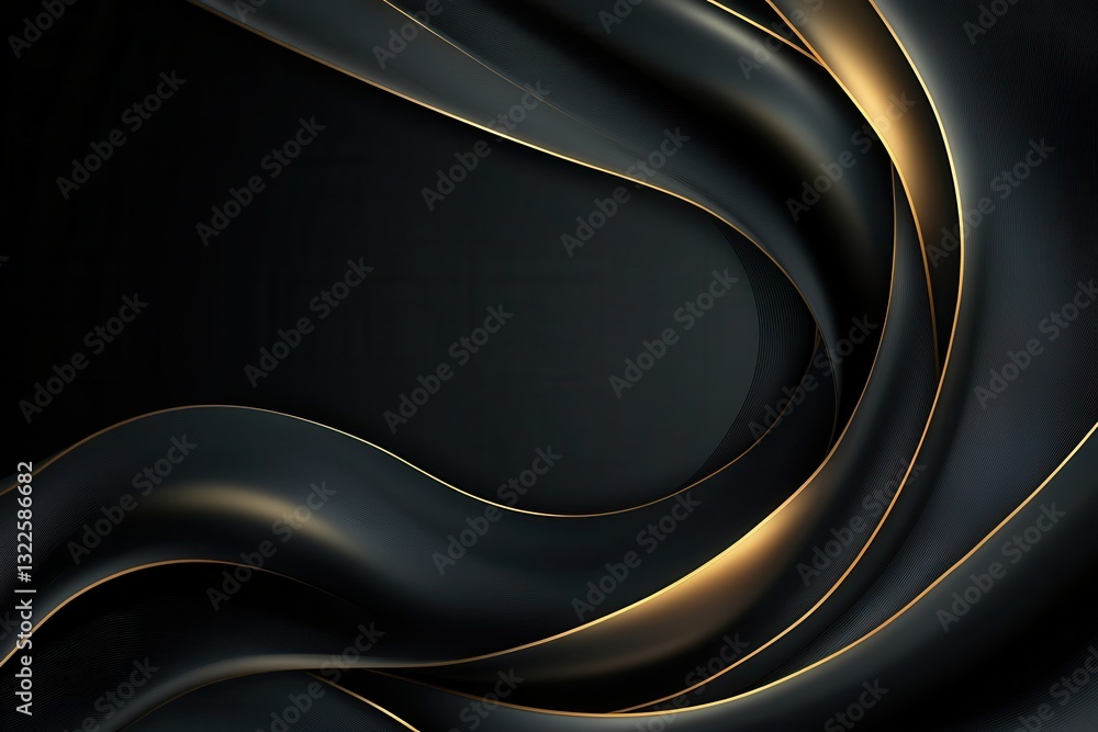 Aufkleber elegant modern design featuring dark backdrop and golden swirl, ideal for luxury branding and sophis