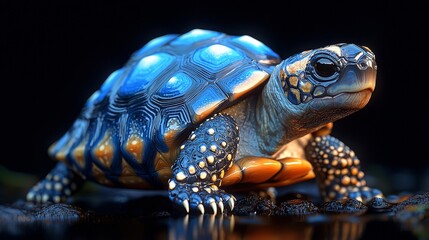 Fototapeta premium Witnessing the Enchanting Pace of a Giant Tortoise in Nature