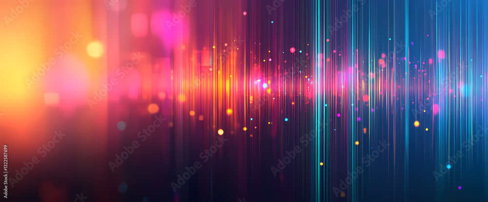 Aufkleber abstract sound visualization: vibrant visualization of sound waves pulsating with energy, creating a