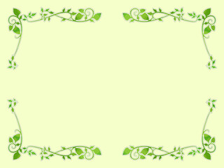 手描きのツル風植物の装飾フレーム