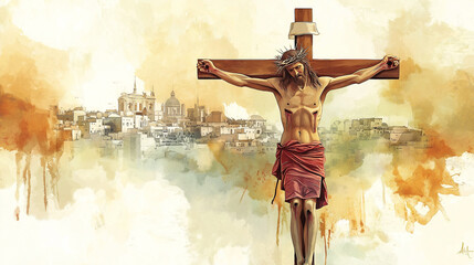 Jesus Christ cross people crucifix nail wood golgotha calvary. Roman execution punishment suffering death. Resurrection passion torture crown of thorn blood wound last word sacrifice redemption.