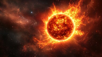 Fiery Celestial Body: A Blazing Star in the Cosmos