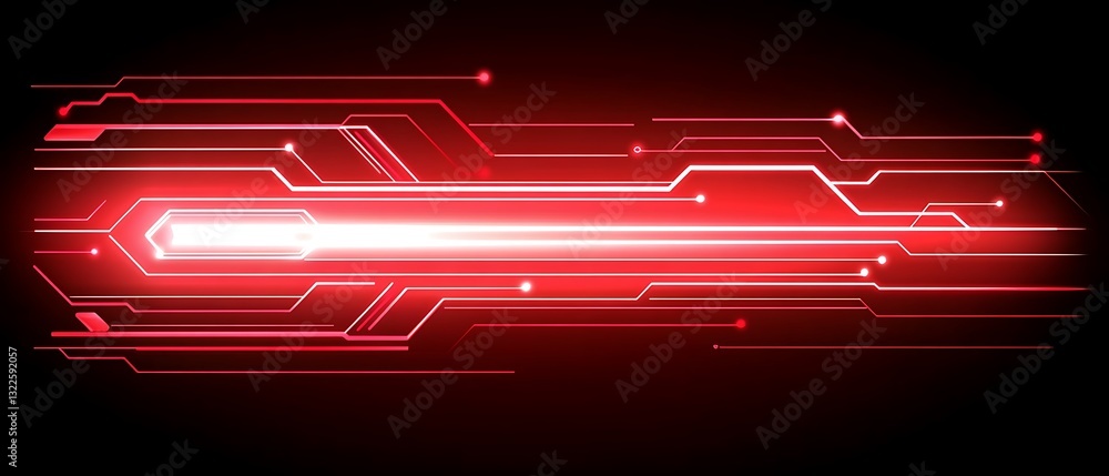 Poster abstract red electronic circuit design with dynamic power lines