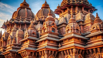 Intricate Varanasi Temple Roof Architecture, India - Detailed Close-Up