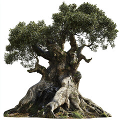 Ancient tree with twisted branches and textured bark