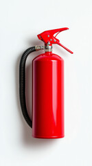 Obraz premium Roter Feuerlöscher auf weißem Hintergrund 