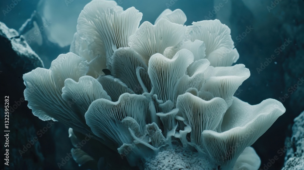 Poster ethereal underwater corals with delicate structures and soft curves in a mystical ocean environment