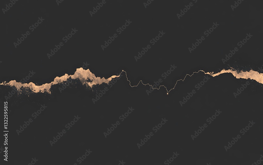 Poster golden path abstract artwork minimal style on dark background design