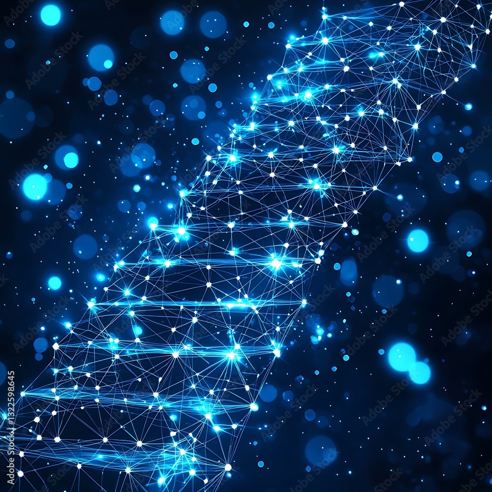 Aufkleber a glowing blue connected network depicting complex data patterns