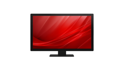 Bright red screen on computer monitor, system error, security alert, or urgent warning message