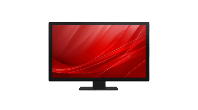 Bright red screen on computer monitor, system error, security alert, or urgent warning message