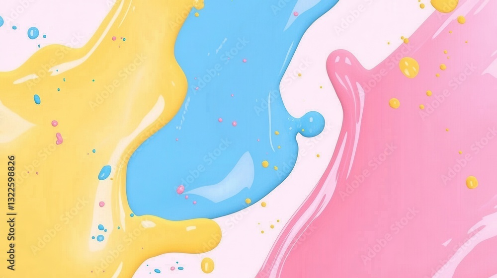 Poster colorful splashes create a playful background perfect for a cheerful artistic display or vibrant cre
