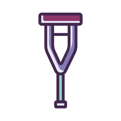 A Sturdy Crutch Offering Support And Hope For Recovery, Depicted In A Simple Yet Comforting Illustration With Soft Purple And Teal Tones