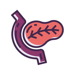 A Friendly Illustration Of A Healthy Pancreas Nestled Within The Digestive System, Showcasing Vibrant Colors And A Hand-drawn Style