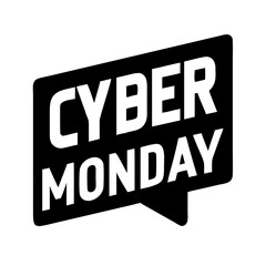 "CYBER MONDAY" text in bold font within a rectangular outline. Use for e-commerce, sales promotions, and holiday marketing.