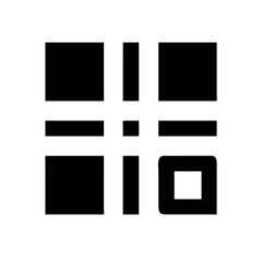 Obraz premium Black QR code icon with white background. Use for technology blogs, mobile apps, and digital information sharing.