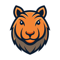 Capybara head mascot logo design vector