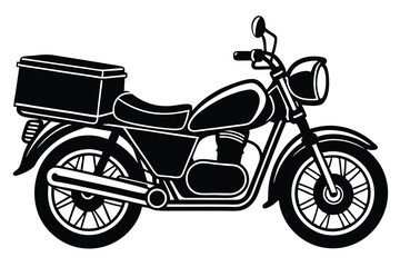 Fototapeta premium Motorcycle pizza delivery men couriers and postmen silhouette vector art