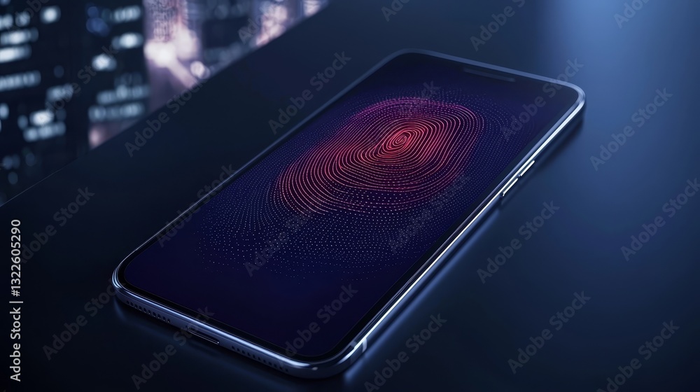 Poster smartphone security risk, unprotected screen with fingerprint raises privacy and data vulnerability 