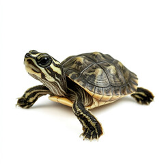 Obraz premium baby turtle on white background, looking curious