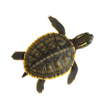 baby turtle isolated on white background