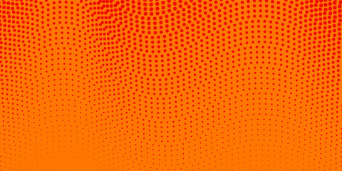 Dots halftone orange color pattern gradient texture with technology digital background. Dots pop art comics with summer modern