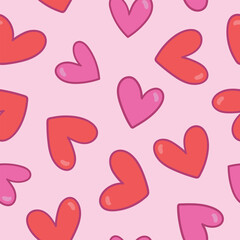 Pink Hearts Pattern Love Background