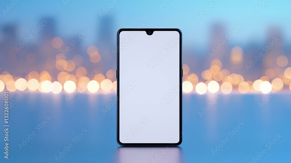 Aufkleber modern smartphone mockup on table, blank screen for app and web design showcase