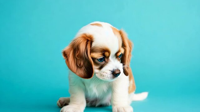 青い瞳の子犬
