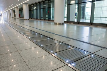 Innovative Piezoelectric Floor Generating Electricity in a Modern Building's Corridor Generative AI