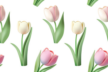 3D Tulip style vector illustration file template for creative use, including media and printing.