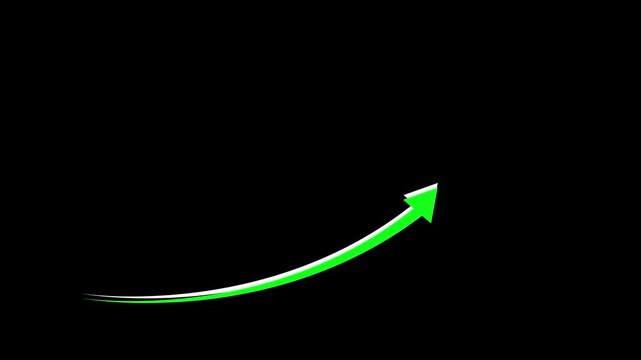 business growth arrow and graph chart, Business line arrow.Abstract business graph icon, black background video.
