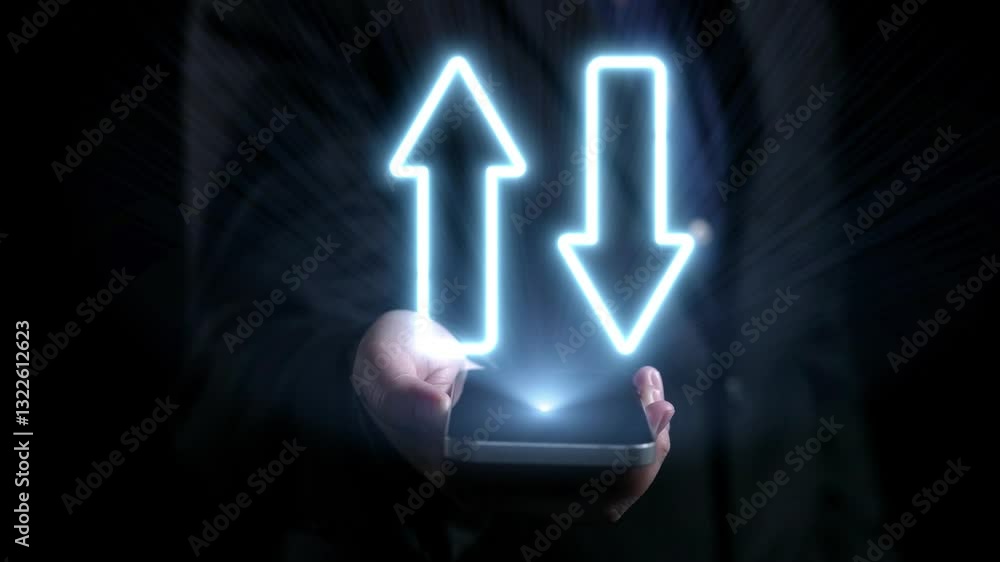 Poster this image illustrates the relationship between quality and cost through a smartphone display, featu