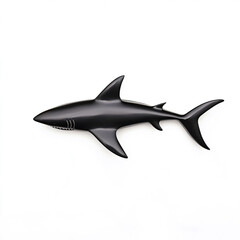 Fototapeta premium sleek black shark icon on white background