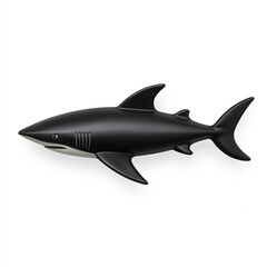 Obraz premium Black shark icon on white background, stylized design