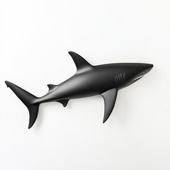 Obraz premium sleek black shark icon on white background