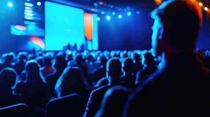 Conference Audience Blue Lights