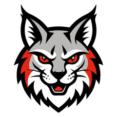 Bobcat head mascot logo design vector