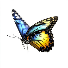 Fototapeta premium close up of dazzling butterfly with brilliant blue and orange wings
