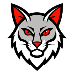 Bobcat head mascot logo design vector