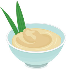 Bubur Sum sum or Indonesian Sweet Coconut Rice Porridge vector illustration