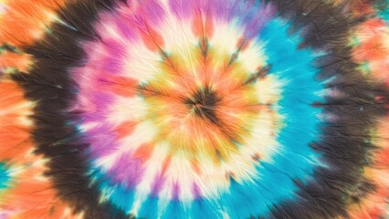 Obraz premium Tie dye fabric with vibrant colors in circular pattern Represents creativity, self expression, and youth culture