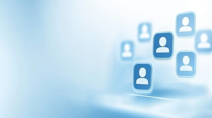 Diverse group of people united on a vibrant blue backdrop, portrait of community and togetherness