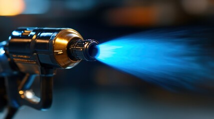 Blue Flame Spray Gun in Action