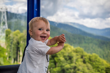 Happy Baby in Cable Car